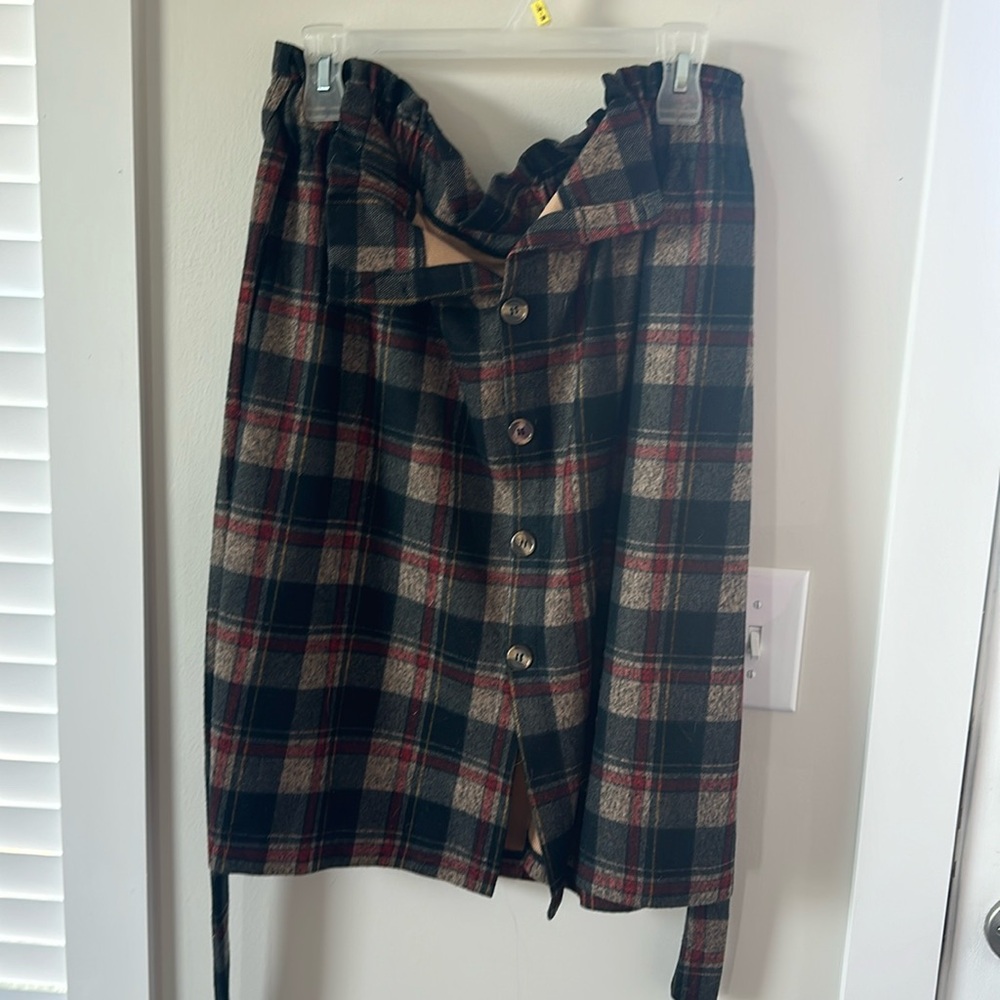 SHEIN large plaid skirt